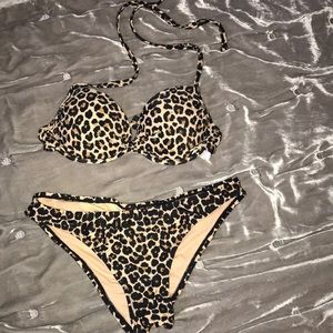 cheetah print bikini set NEVER WORN